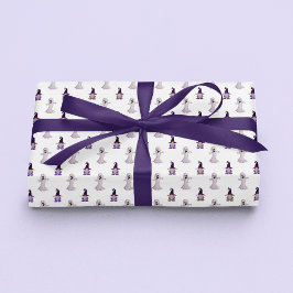 Papel De Presente Padrão Gnomo da Bruxa Fantasma do Halloween