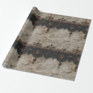 Papel De Presente Padrão Gótico de Renda Rubi Victoriano (1)