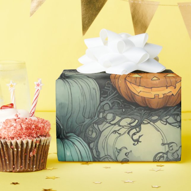 Papel De Presente Padrão Gourd Garden (Festa de aniversário)