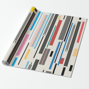 Papel De Presente padrão gráfico colorido de várias faixas
