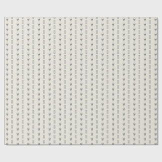 Papel De Presente Padrão Gravado Caveira e Ampulheta Memento Mori