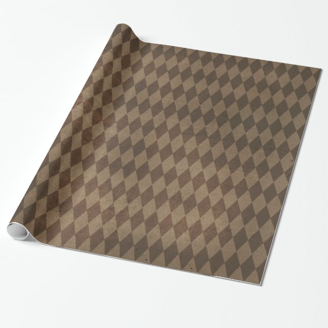 Papel De Presente Padrão Harlequim Cobre (Desenrolado)