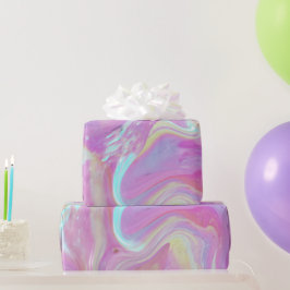 Papel De Presente Padrão Holográfico de Iridescência