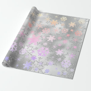 Papel De Presente Padrão Holográfico de Natal Elegante