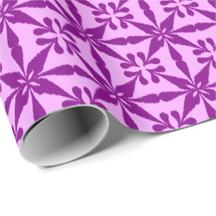 Papel De Presente Padrão Ikat Star - Violet and Orchid