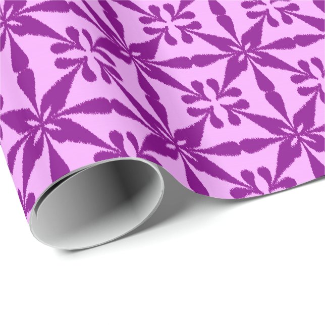 Papel De Presente Padrão Ikat Star - Violet and Orchid (Ponta do rolo)