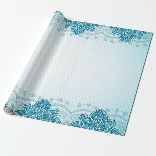 Papel De Presente Padrão indiano oriental mandala paisley (Desenrolado)