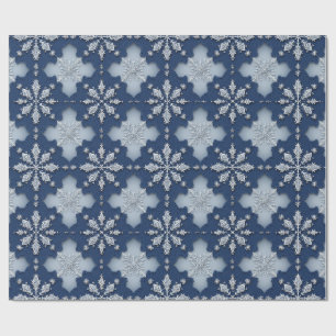 Papel De Presente Padrão Intricado de Floco de Neve