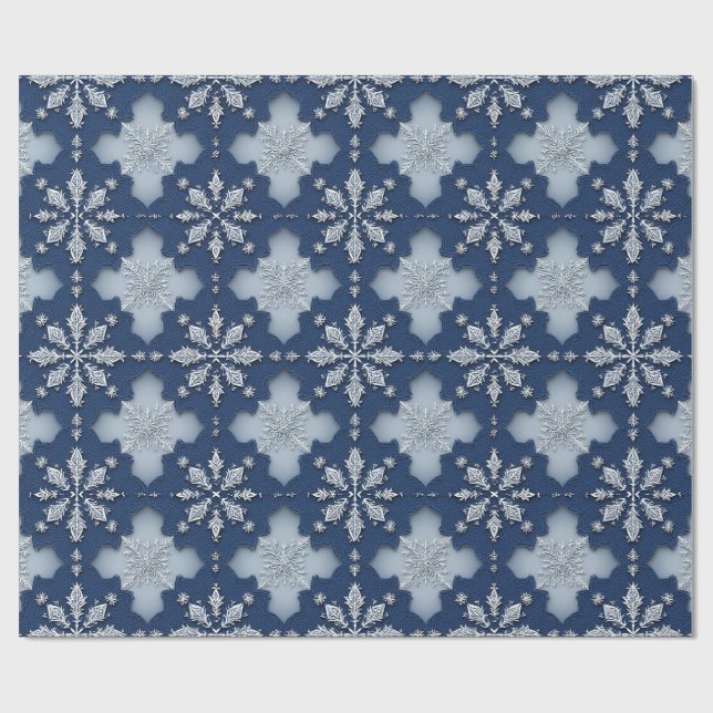 Papel De Presente Padrão Intricado de Floco de Neve (Aberto)