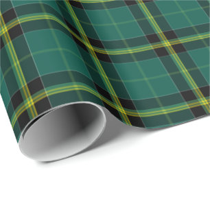 Papel De Presente Padrão Irlandês de Xadrez do Clan Tartan Duffy