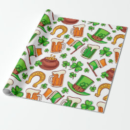 Papel De Presente Padrão Irlandês Divertido