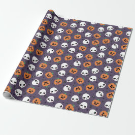 Papel De Presente Padrão Kawaii de Halloween
