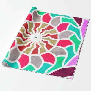 Papel De Presente Padrão Labyrinth Sun Mandala