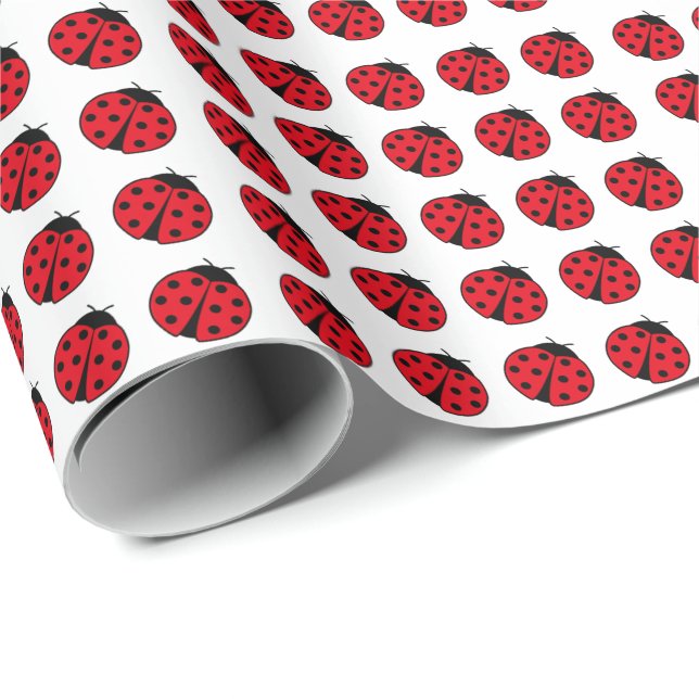Papel De Presente Padrão Ladybug (Ponta do rolo)