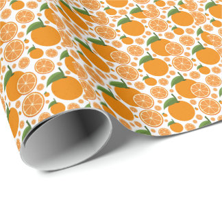 Papel De Presente Padrão Laranja