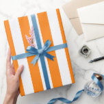 Papel De Presente Padrão Laranja Brilhante Elegante e Striped Branca<br><div class="desc">Simples papel de embrulho laranja brilhante - perfeito para casamentos,  chás de panela e aniversários.</div>
