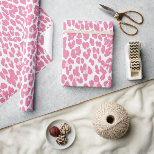 Papel De Presente Padrão-Leopardo Rosa