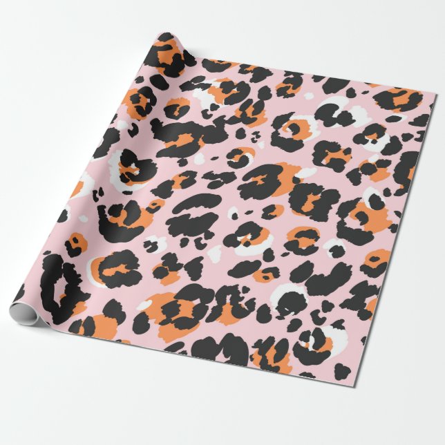 Papel De Presente Padrão leopardo sem problemas. Textura clássica de (Desenrolado)