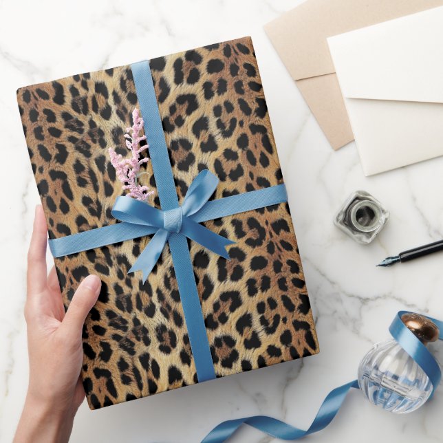 Papel De Presente Padrão leopardo, tigre, pele leopardo, moda, (Presentear)