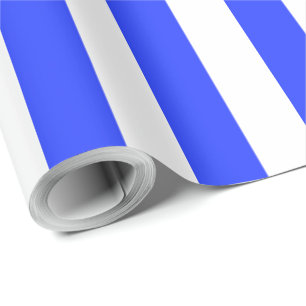 Papel De Presente Padrão Listrado Azul Real Brilhante Elegante