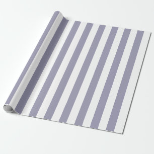 Papel De Presente Padrão Listrado de Lavanda e Branco Elegante