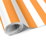 Papel De Presente Padrão Listrado Elegante de Laranja Brilhante e Br<br><div class="desc">Papel de embrulho listrado laranja brilhante simples - perfeito para festas de outono,  casamentos,  chá de noiva e aniversários.</div>