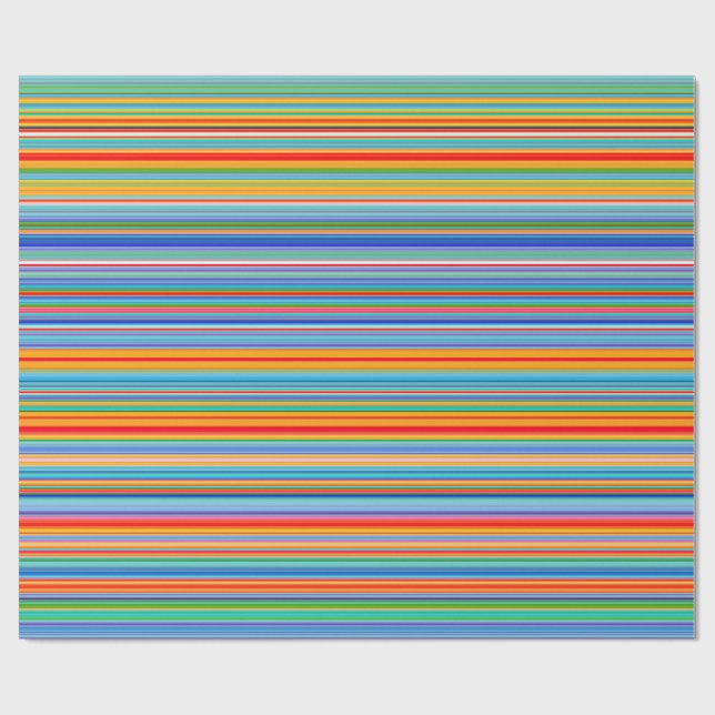Papel De Presente Padrão Listrado Multicolorido (Aberto)