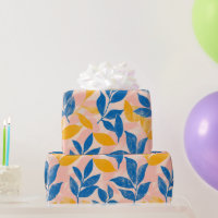 Padrão litográfico azul-escuro e amarelo-folha