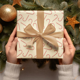 Papel De Presente Padrão Lollipop Com Canas De Candy Na Estação De N