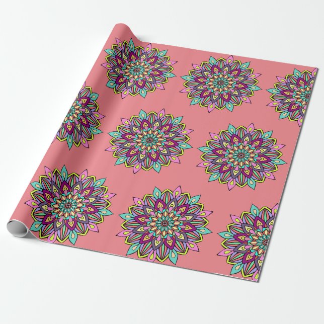 Papel De Presente padrão mandala (Desenrolado)