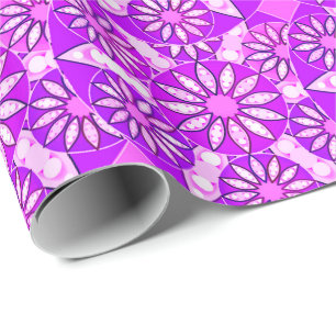 Papel De Presente Padrão mandala, violeta, orquídea e rosa