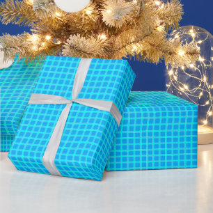 Papel De Presente Padrão marcado brilhante azul neonário