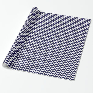 Papel De Presente Padrão marinho Blue Chevron Zig-Zag