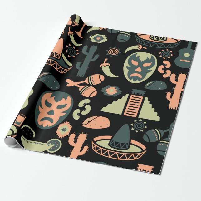 Papel De Presente Padrão mexicano (Desenrolado)