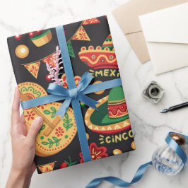 Papel De Presente Padrão Mexicano Cinco De Mayo