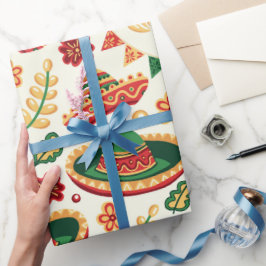Papel De Presente Padrão Mexicano Cinco De Mayo