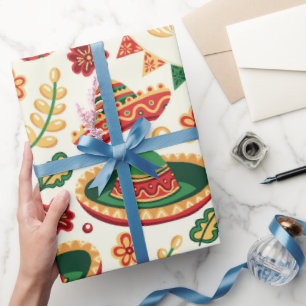 Papel De Presente Padrão Mexicano Cinco De Mayo