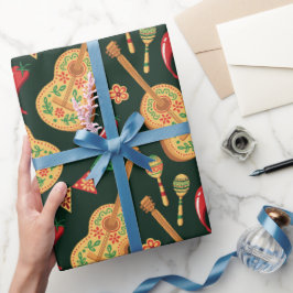 Papel De Presente Padrão Mexicano Cinco De Mayo
