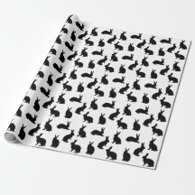 Padrão Minimalista de Coelho de Páscoa Preto e Bra