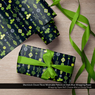 Papel De Presente Padrão Minimalista Floral de Shamrock Clover