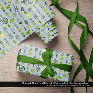 Papel De Presente Padrão Minimalista Floral de Shamrock Clover