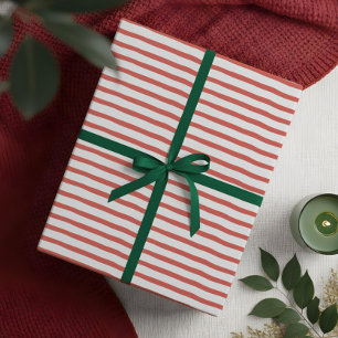 Papel De Presente Padrão Mínimo de Estirpe Vermelha e Branca Moderno