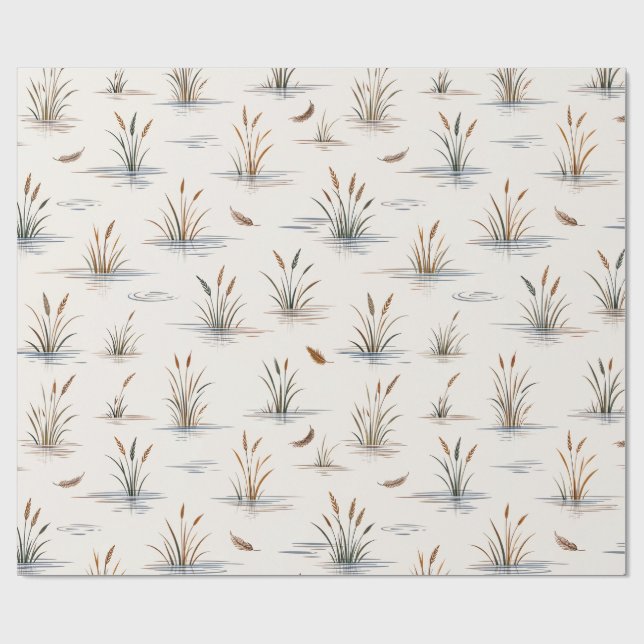 Papel De Presente Padrão Mínimo de Pena de Ondulação de Água de Gram (Aberto)