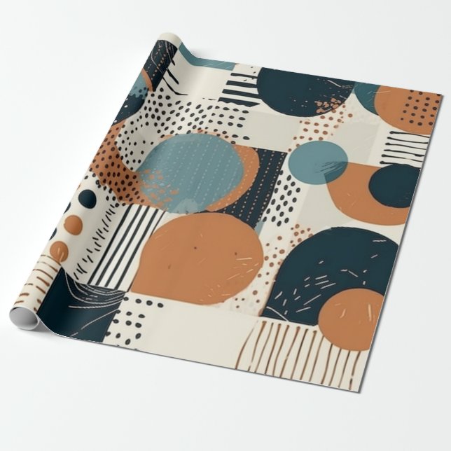Papel De Presente Padrão mínimo sem costura Abstrato - Geométrico (1 (Desenrolado)