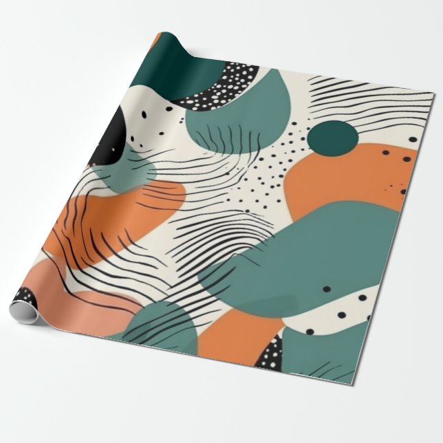 Papel De Presente Padrão mínimo sem costura Abstrato - Geométrico (1 (Desenrolado)