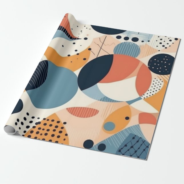Papel De Presente Padrão mínimo sem costura Abstrato - Geométrico (1 (Desenrolado)
