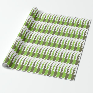 Papel De Presente Padrão Moderno Abstrato Verde Cinza