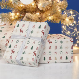Papel De Presente Padrão Moderno de Férias Calmo Nórdico