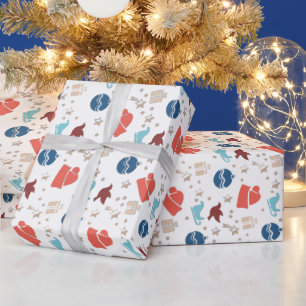 Papel De Presente Padrão Moderno de Férias de Natal