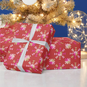 Papel De Presente Padrão Moderno de Flocos de Neve Geométricos Verme